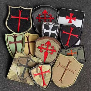 Hiệp Sĩ Templar Crusaders Biểu Tượng Tinh Thần Bản Vá Thêu Huy Hiệu Chiến Thuật Quân Sự Cho Ứng Dụng Móc & Vòng Ba Lô