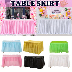 Table Skirts Disposable Table Cloth Cover Oil-proof for Party Wedding Reception for Home Kitchen Party Birthday