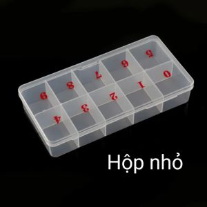 Hộp nhựa trong suốt có 10 ô đựng móng giả  đựng đá nail