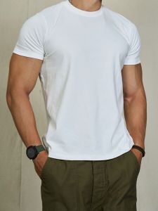 เสื้อยืดคอกลมแขนสั้นทรงหลวมสไตล์อเมริกันย้อนยุค Vintameri ผ้าฝ้ายแท้ ระบายอากาศได้ดี ทรงหลวม สำหรับผู้ชาย ฤดูร้อน