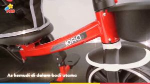 Sepeda Anak Roda Tiga PMB IORA T 15 Nikel Kursi Putar Musik Tricycle Anak