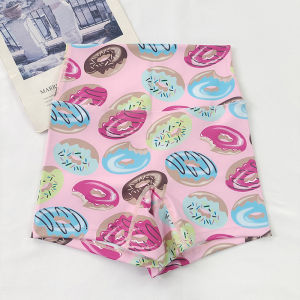 Fruit Print Peach Shaped Fitness Shorts for Women Quick Dry High Elasticity Leggings Ideal for Yoga and Running