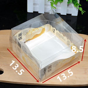 Handheld Transparent Cake Box 4/5 Inch Explosion Milk Cap Cake Box 3D Sea Salt Milk Cap Box Western Pastries Box 50 Sets