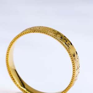 Chow Sang Sang 周生生 999 Gold Essence Fish Scales Sparkle Ring for Men 96803R Price-by-Weight