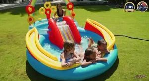 INTEX Rainbow Play Center Children Toy Playground Swimming Pool Swim Gelongsor Air Kolam Renang Mainan Budak 57453彩虹乐园水池
