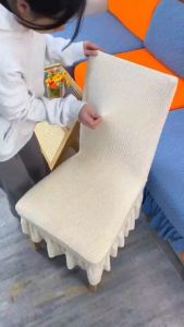 Thick Skirt Dining Chair Covers Stretchable Universal Knitted Thick Elastic Antifouling Christmas