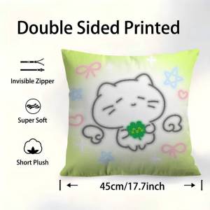 Lucky Clover Good Luck Ins Pillowcase Toon Gift Cushion Cover Bedroom Home Sofa Chair Seat Decor Pillow Case