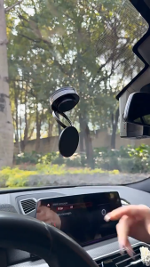 ที่ยึดแม่เหล็กแบบสูญญากาศ ขาตั้งมือถือพกพาขนาดเล็ก ที่วางโทรศัพท์ในรถยนต์แบบแม่เหล็ก ปรับได้ยึดเกาะแรง