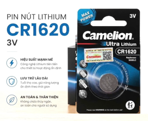 Pin Nút CR1620 Camelion Ultra Lithium Max Power 3V Battery Vỉ 1 Viên