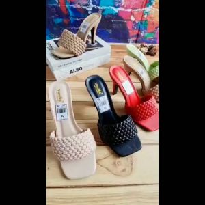 Sanda slop high heels wanita Trendy