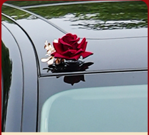 New Wedding Car Decorative Head Flower Door Handle Butterfly Knot Ties Festive Celebration Bride Groom Couple Gift