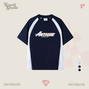 Áo Thun Nữ Tay Ngắn Guozii Phong Cách Mỹ Cổ Điển in Chữ Cotton Nguyên Chất in Họa Tiết Màu Tương Phản Thiết Kế Áo Thun Mùa Hè