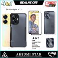 PROMO PAKET MURAH 4 IN 1 CASE VIVO Y12 / Y13 / Y15 / Y17 SERIES HARDCASE ARMOR TPU SHOOKPROF TRANSPARAN CASING + ANTI GORES CERAMIC ANTI SPY + SKIN CARBON 3D + SKIN CAMERA LENS. 