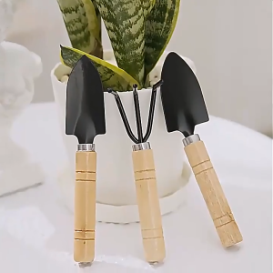 【SKIT SG】3pcs Mini Garden Hand Tool Set Shovel Spade Rake Wooden Handle 3pcs/Set Gardening Tools Narrow Head Trowel Planting Digging Weeding Soil Loosening Tool Kit for Home Garden Flower Pot Succulent Plant Care