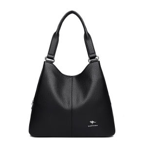 Womens Large Capacity Soft Leather Tote Bag 2025 New Style Underarm Single Shoulder Bag Commuter Bag Business Bag