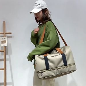 Travel Duffel Bag with Shoes Compartment Shoulder Weekender Overnight Bag for WomenWaterproof Travel Tote Bag Sports Gym Bag with Wet Pocket & Toiletry Bag