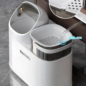 Modern Minimalist Office Tea Table Wastewater Bucket Trash Can Low Profile Dry Wet Separation Drainage Water Storage Bucket