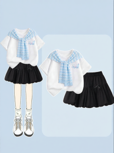 JS | Girls Unique Flower Skirt Summer Set