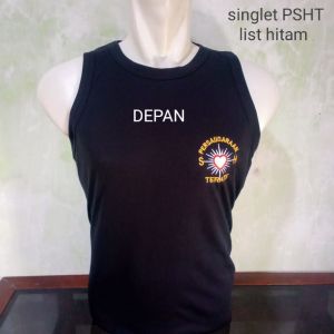 KAOS SINGLET PSHT TERBARU -KAOS SINGLET PSHT BORDIR/Kaos Singlet PSHT Hitam