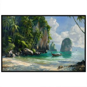 Tranh phong cảnh biển đảo quê hương bờ vịnh đẹp tranh treo tường dán tường trang trí phòng khách phòng ngủ.CGI-617