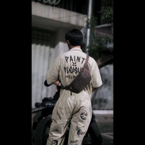 Tas Selempang Waistbag Motoran Cowok Kulit Sapi Crazy Horse Tahan Air Keren Untuk Gaya Terbaru 2023