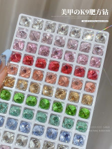 Kaniu Nail Art Pointed Bottom Fat Square Diamond 8mm High Quality Nail Decoration Net Red Super Flash K9 Diamond DIY Pile Rhinestone Accessories