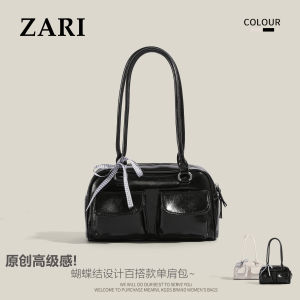 Urban Minimalist Style Underarm Bag Soft Surface Double Root Shoulder Strap Daily Matching Zipper Closure