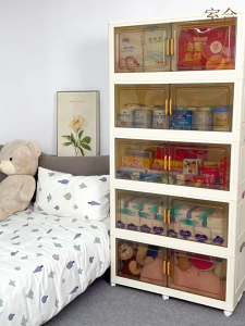 ขนาดพิเศษใ ตู้เก็บของพับได้ ตู้เก็บของ ป้องกันฝุ่นและโปร่งใส ตู้อเนกประสงค์  ตู้พลาสติก ลิ้นชักขนาดใหญ่ มีล้อเลื่อน วางซ้อนได้สูง  ตู้เก็บของอเนกประสงค์ ตู้เก็บของแบบพับได้ กล่องเก็บของ ตู้เก็บของ พับเก็บได้ วัสดุ PP หนา ตู้เก็บของพลาสติก สามารถพับเก็บได้