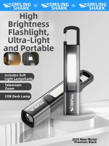 Smiling Shark | Rechargeable Portable High Brightness Flashlight with Side Light