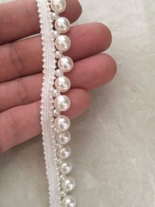 Vòng Tay Đơn Mặt Đính Hạt Viền 4 Mm + 8 Mm Tự Làm Quần Áo Trang Trí Ngọc Trai Cổ Áo Tay Edge Ren Với Hạt May Gia Đình