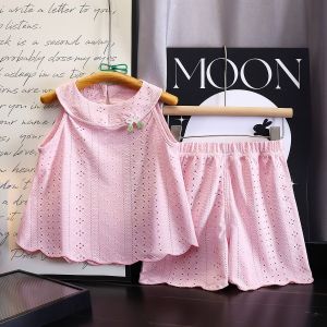 Sweet Lace Sleeveless Girls Summer Set