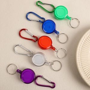 Colorful Mulitifunctional Badge Reel Retractable Keychain Rope Recoil ID Card Holder Keyring Key Chain Steel Cord