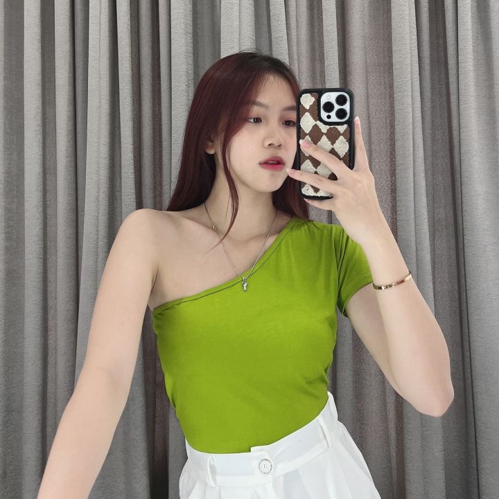 One shoulder top short sleeve spdx 008 Atasan one shoulder