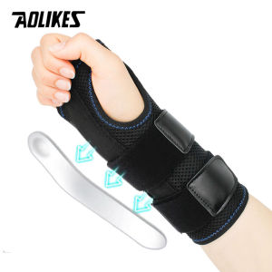 AOLIKES 1PCS Wrist Brace for Carpal Tunnel Relief Night SupportSupport Hand Brace with 3 StaysAdjustable Wrist Support Splint