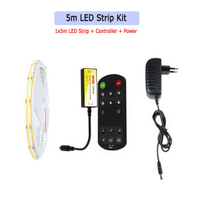 5m 10m RF Remote Control Full Kit 24V COB LED Strip Warm White Natural Dimmable Flexible Room Kitchen Cabinet Lighting No Point
