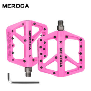 MEROCA Nylon Bicycle Pedals Ultralight Seal Bearings Mountain Road Bike Flat Platform WaterProof Bicycle Pedals Non-Slip Parts