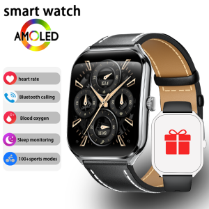New Ultra Thin Smart Watch Men 1.96 AMOLED 360*360 HD Pixel Display Always Show Time Bluetooth Call Reminder Smartwatch Ladies