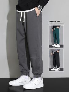 ROMON | Romon Mens Thickened Autumn Winter Sports Casual Loose Fit Sweatpants Elastic Waist Cargo Pants Long Trousers For Big Size