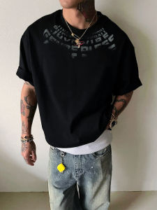 American Style Short Sleeve T-Shirt Mens Summer Heavyweight Pure Cotton Versatile Fashionable Trendy Half Sleeve Top