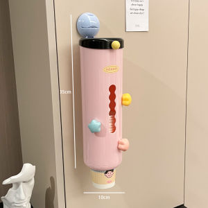 Suction Cup Wall-Mounted Disposable Cup Holder Paper Cup Storage Rack No-Punching Water Dispenser Cup Rack Cartoon Style Plastic Material