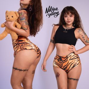 Nikiya Young Twerk pro Afro Dancehall Heels Tiger Print Shorts Quick Dry Universal Nylon Shorts for Fitness And Yoga