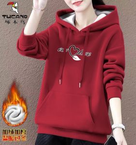 เสื้อฮู้ดผ้าขนแกะหนาสำหรับฤดูหนาว TUCANO ทรงหลวม แขนยาว ปกติ คอตตอน 70% อื่น ๆ 30% แฟชั่นสำหรับคุณแม่