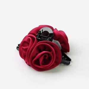 Cỡ lớn 13cm kẹp tóc hoa hồng xếp ly cặp tóc nhựa sau đầu thanh lịch cho nữ