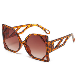 Liu Yifeis Same Sunglasses Europe and America Cross Border Cut Out Large Rim Sunglasses UV-Proof Modified Face Shape for Small Women