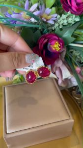 💥ต่างหูทับทิมแท้ พลอยแท้ทับทิมคัดเกรด งานมงคลอัญมณีของแท้สินค้าขึ้นมือช่างฝีมือไทย มีใบรับประกันดูแลตลอดการใช้งาน AUFU STORE