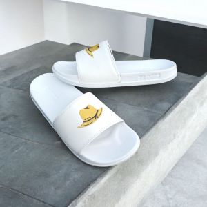 Sandal Slide ILONS Cowboy White Gold Sandal Selop Pria Dan Wanita Terbaru Best Seller Logo Bordir