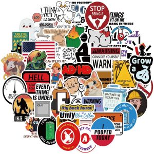 100 Pieces Prank Luggage Stickers Creative English Cartoon DIY Waterproof Decorative Stickers for iPad American Style