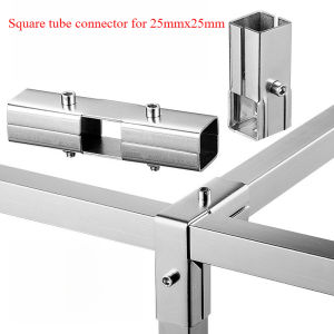 1pcs Stainless steel Square tube connector for 25mmx25mm 20x20mm square tube/pipe flangeClothes rack/Cabinet frame accessories
