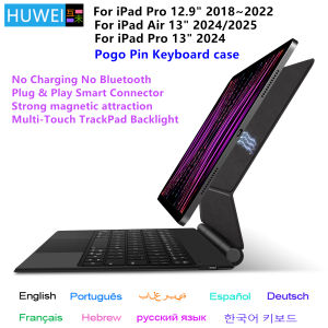 Pogo Pin Magic Keyboard for iPad Pro 12.9 3rd 4th 5th 6th Generation Case for iPad Air 13" M3 M2 Pro 13 Multi-Touch Smart Cover