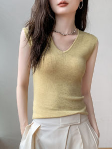 GEBEISHANG | V-Neck Sleeveless Slim Knit Vest Women Inner Shirt Wear